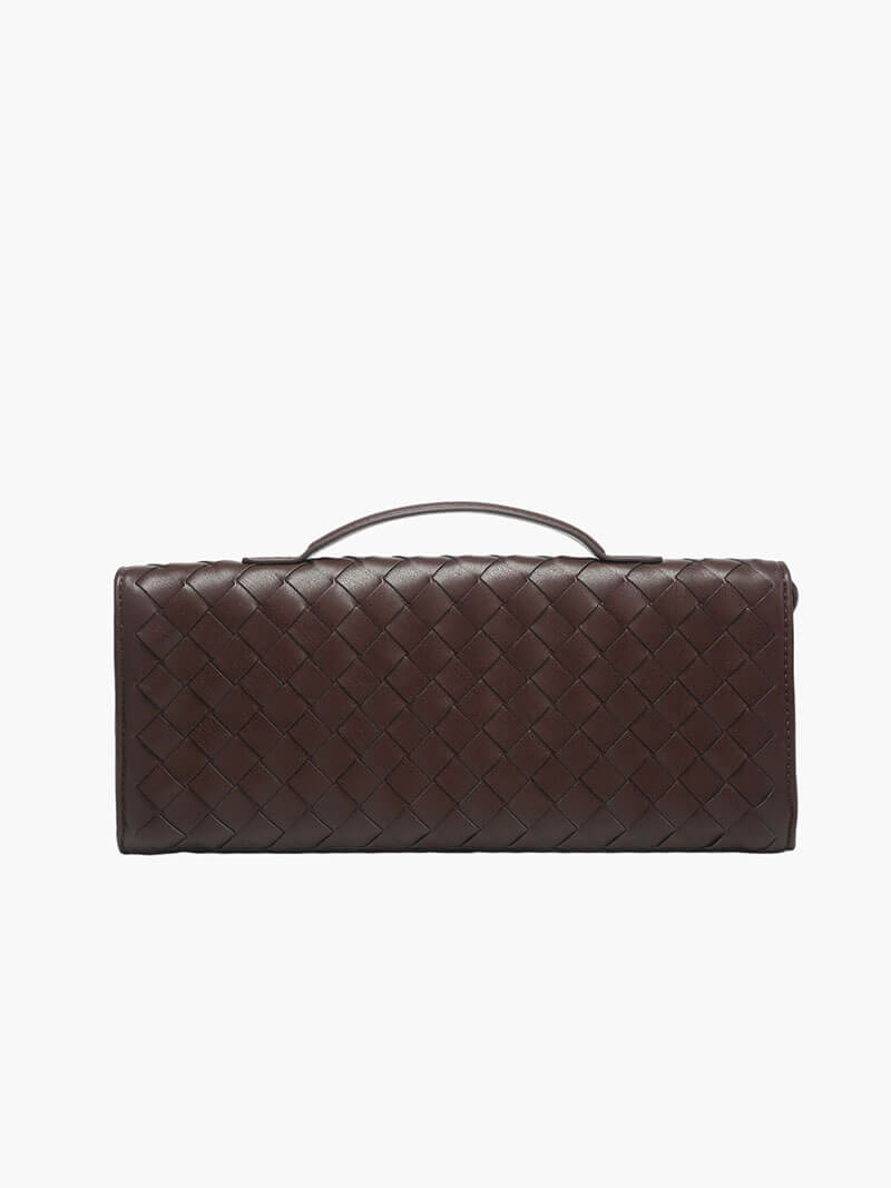 Luna - Luxe Geweven Handtas met Gouden Sluiting