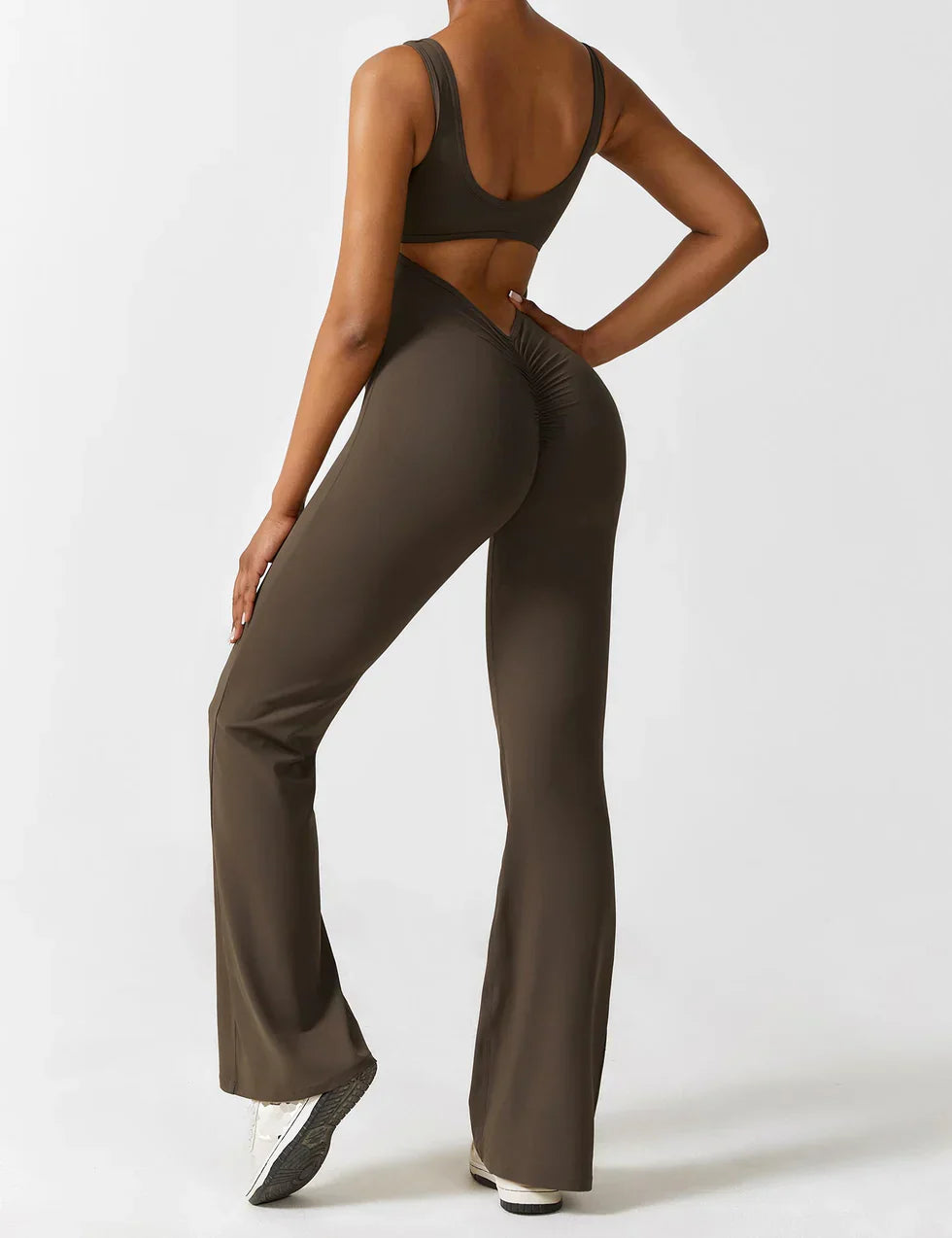 Elena - Flared V-Back Jumpsuit