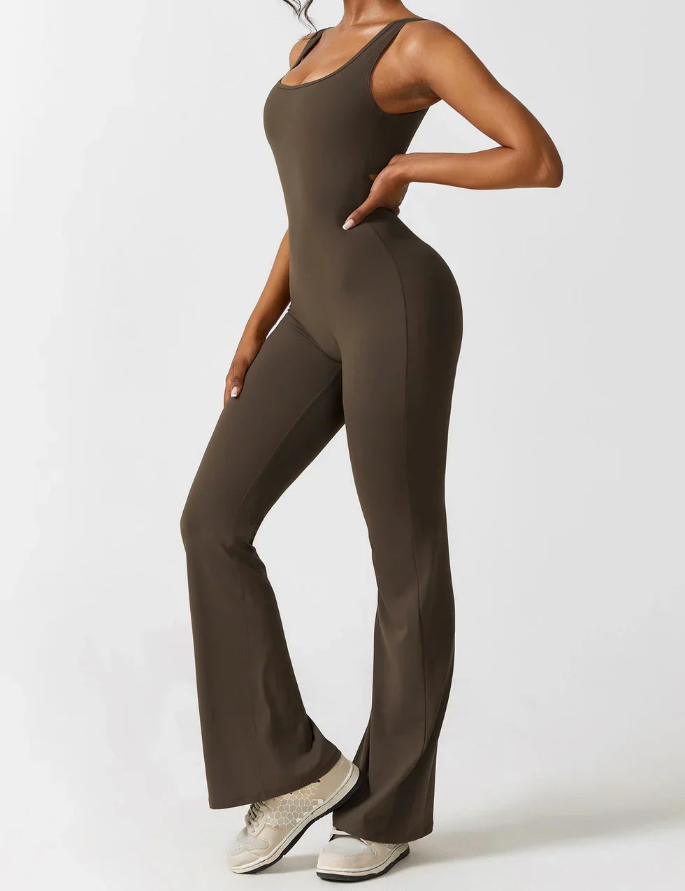 Elena - Flared V-Back Jumpsuit