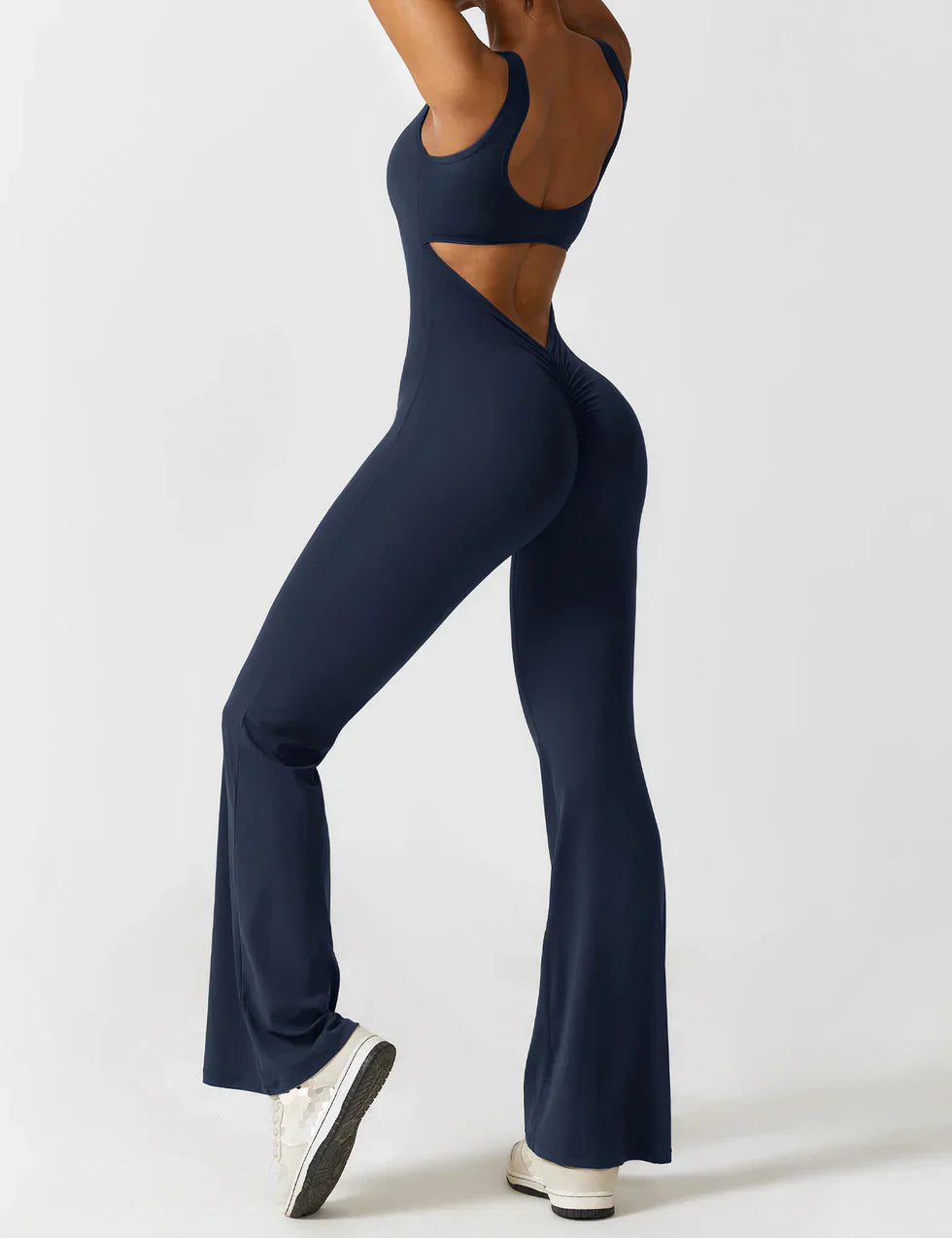 Elena - Flared V-Back Jumpsuit