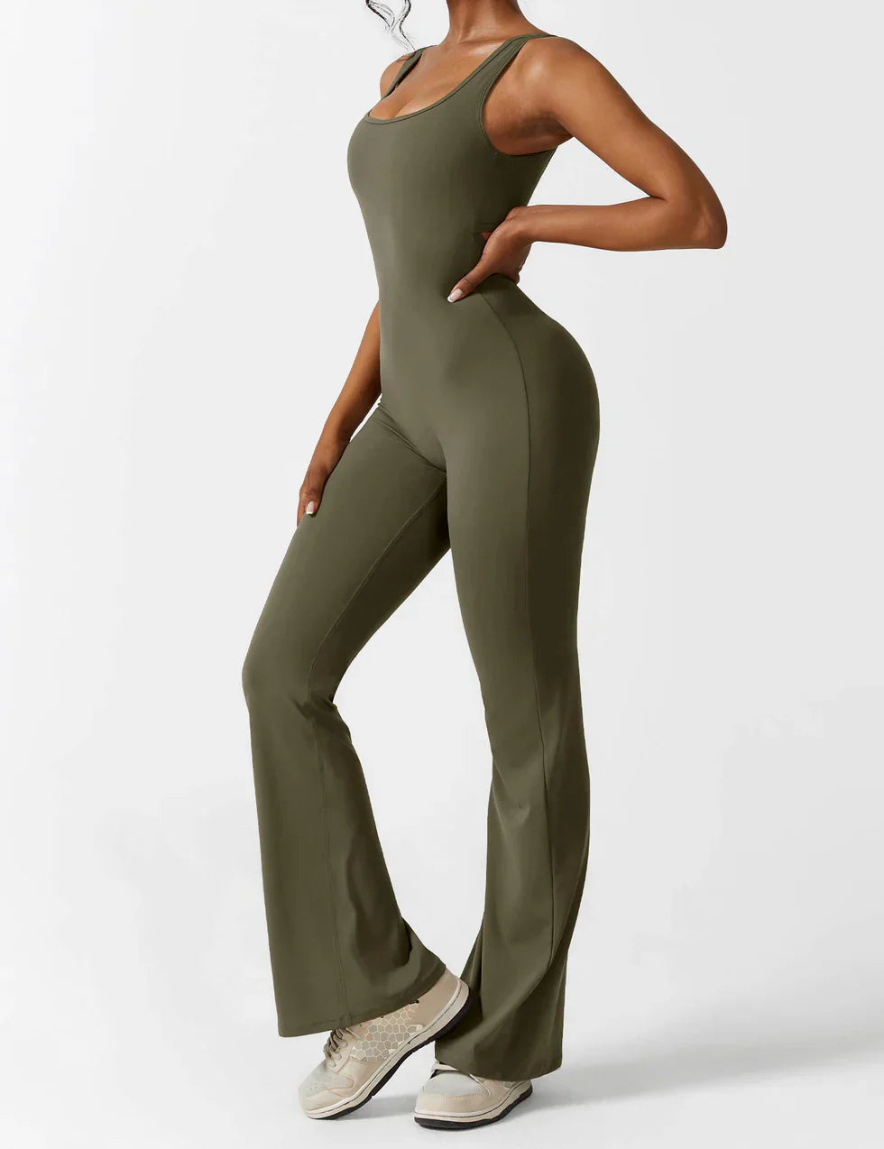 Elena - Flared V-Back Jumpsuit